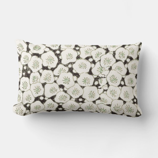 Coussin Rectangle Jardin floral à fleurs blanches du Japon (Recto)