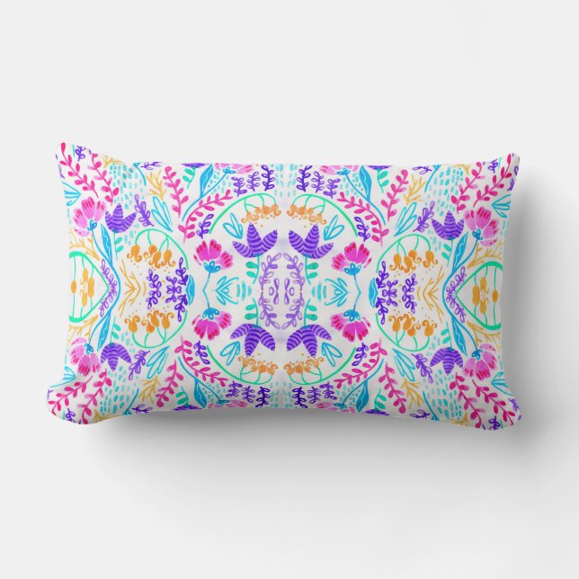Coussin Rectangle Jardin floral pastel (Recto)