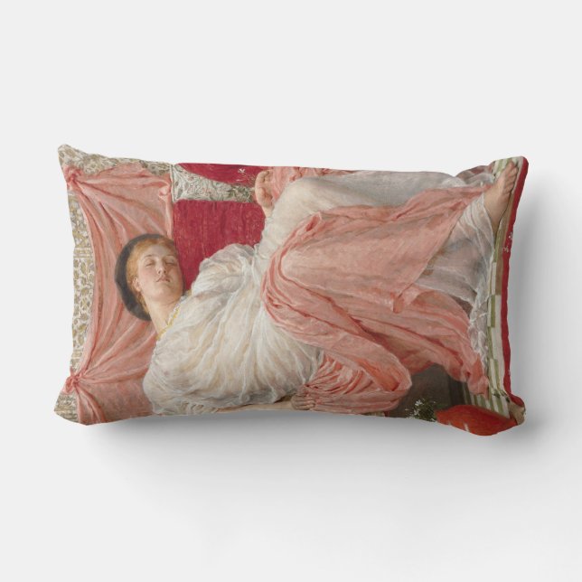 Coussin Rectangle Jasmine (Belle Jeune femme qui dort) (Verso)
