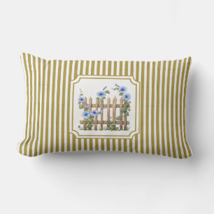 Coussin Rectangle Jaune Beurre Soleil Floral Rayure Ensolleillée