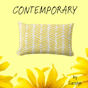 Coussin Rectangle Jaune de la géométrie contemporaine Pillow