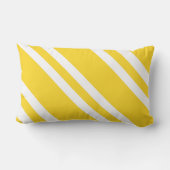 Coussin Rectangle Jaune Ensoleillé et Rayures Blanches (Verso)