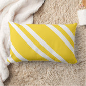 Coussin Rectangle Jaune Ensoleillé et Rayures Blanches (Couverture)