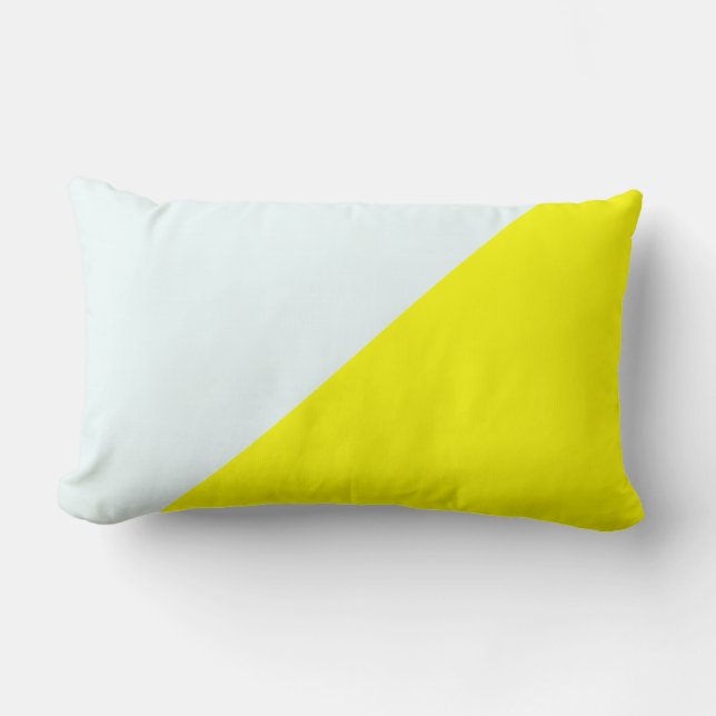 Coussin Rectangle Jaune et bleu azur Arrière - plan couleur uni (Recto)
