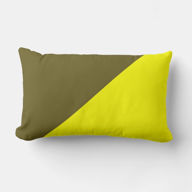 Coussin Rectangle Jaune et bronze antique Arrière - plan couleur sol (Recto)