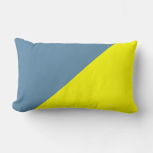 Coussin Rectangle Jaune et Force aérienne bleu Solid Color Arrière -