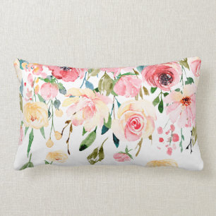 Coussin Rectangle Jaunes roses de fleurs modernes