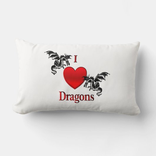 Coussin Rectangle Je Coeur Dragons (Recto)