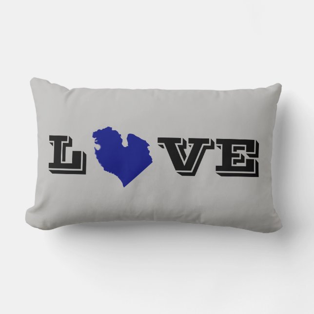Coussin Rectangle Je coeur Michigan, État de Great Lake (Recto)