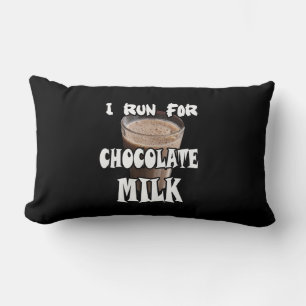 Coussin Rectangle Je cours pour le lait chocolaté Running