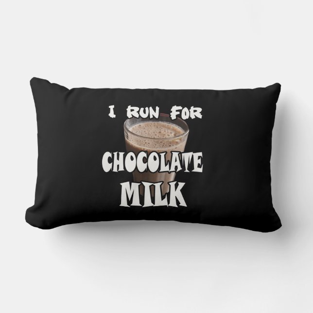 Coussin Rectangle Je cours pour le lait chocolaté Running (Recto)