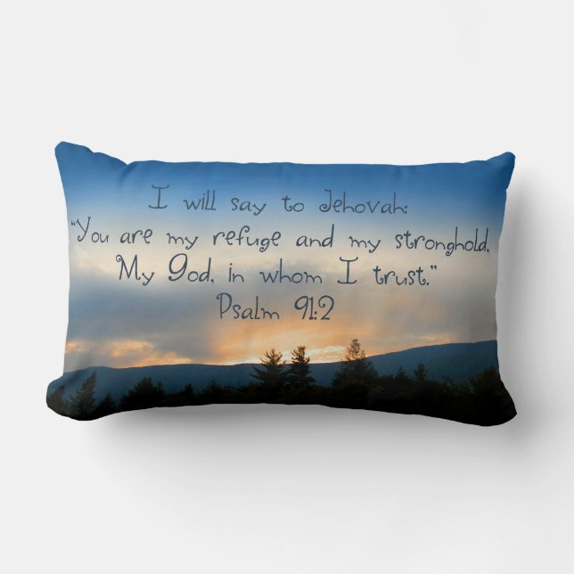 Coussin Rectangle "Je dirai à Jéhovah… que vous êtes mon bastion… " (Recto)