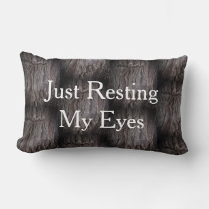 Coussin Rectangle Je me repose juste les yeux, blague de papa rustiq