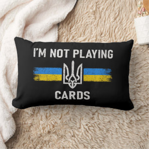 Coussin Rectangle Je ne joue pas aux cartes - Zelensky Words 2025