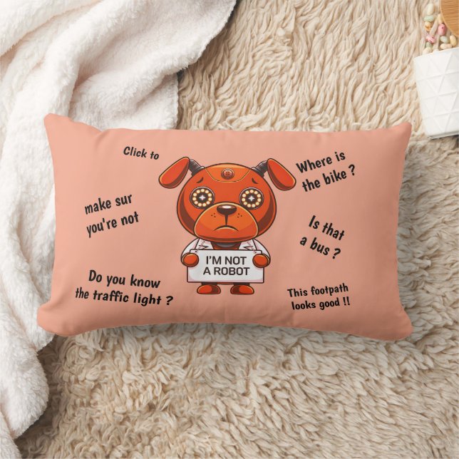 Coussin Rectangle Je ne suis pas un robot mignon chien (Couverture)