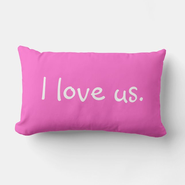Coussin Rectangle Je nous aime Pink Lumbar Jeu d'oreiller (Recto)