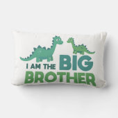 Coussin Rectangle Je suis le grand frère garçon dinosaure frère (Verso)
