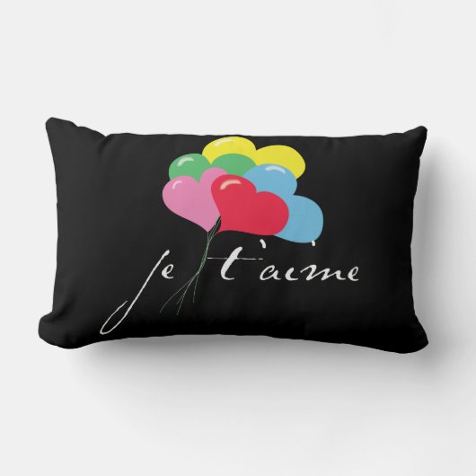 Coussin Rectangle Je' taime (Je t'aime) (Recto)