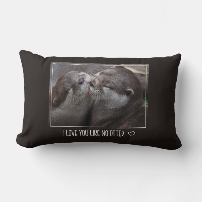 Coussin Rectangle Je T'Aime Pas D'Otter Mignonne Photo (Recto)