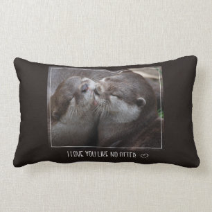 Coussin Rectangle Je T'Aime Pas D'Otter Mignonne Photo