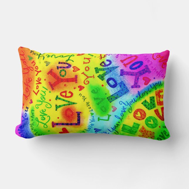 Coussin Rectangle JE T'AIME Peindre (Recto)