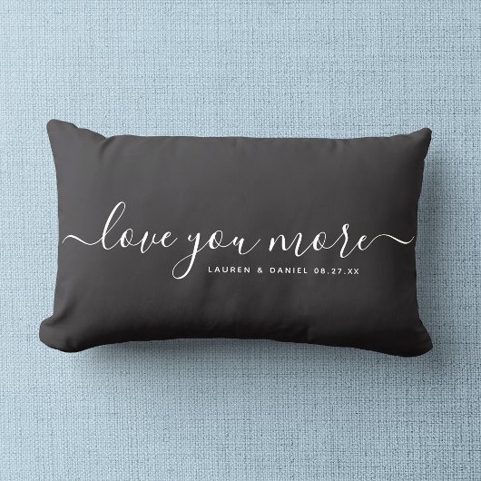 Coussin Rectangle Je t'aime plus Nom personnalisé Saint-Valentin Jeu