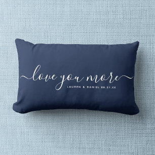 Coussin Rectangle Je t'aime plus Nom personnalisé Saint-Valentin Nou
