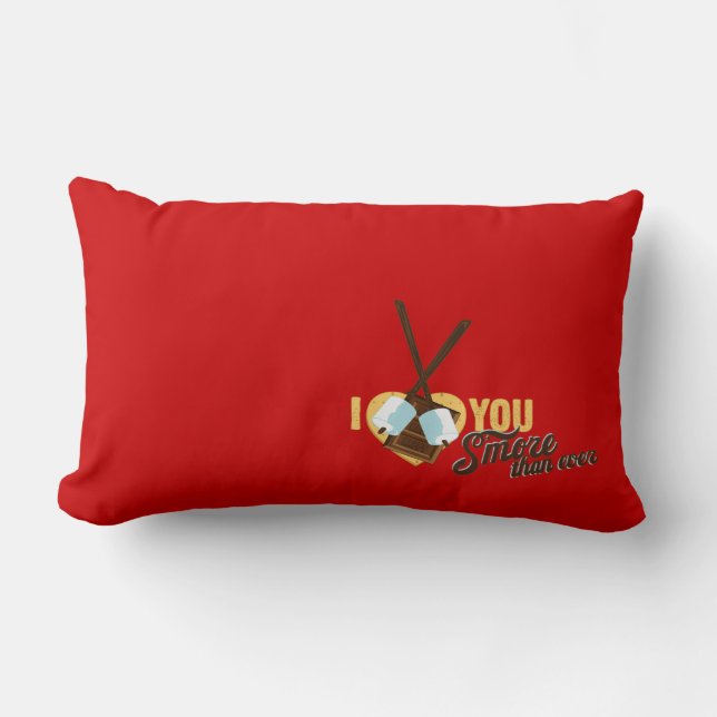 Coussin Rectangle Je t'aime S'more que jamais - l'amour de campeur (Recto)