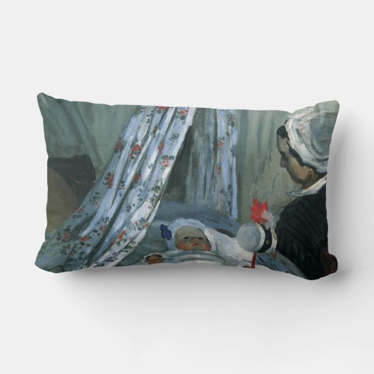 Coussin Rectangle Jean Monet dans son berceau par Claude Monet (Verso)