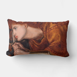 Coussin Rectangle Jeanne d'Arc (Portrait) (par Dante Gabriel Rossett