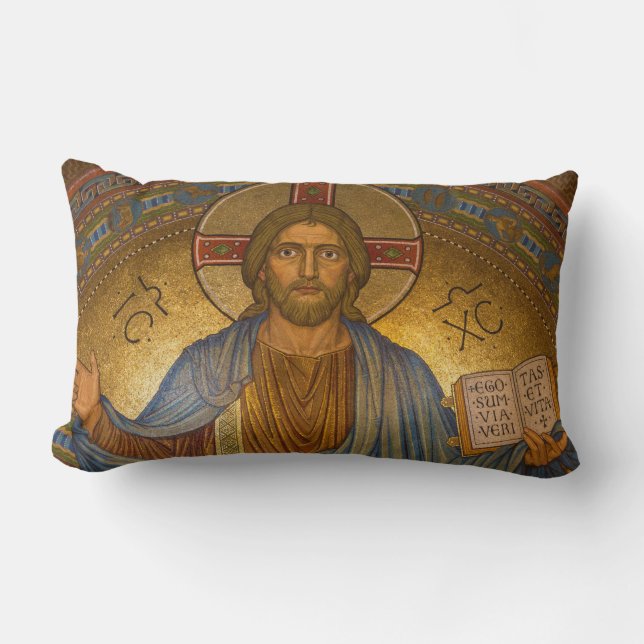 Coussin Rectangle Jésus Christ - Belle oeuvre chrétienne (Recto)