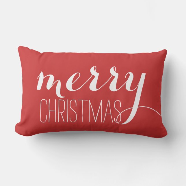 Coussin Rectangle Jet rouge de vacances du Joyeux Noël | (Recto)