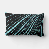 Coussin Rectangle Jeter Bande d'oreiller Aqua Bleu Noir (Verso)