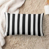 Coussin Rectangle Jeter Bande d'oreiller Noir Blanc (Couverture)
