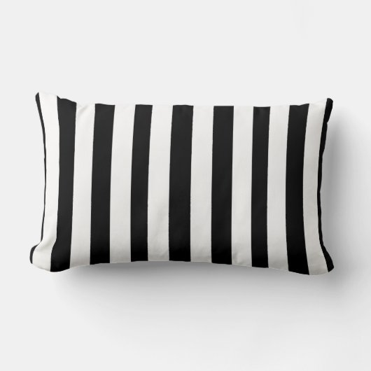 Coussin Rectangle Jeter Bande d'oreiller Noir Blanc (Recto)
