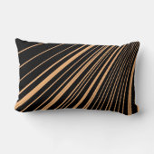 Coussin Rectangle Jeter Bande d'oreiller orange noir (Verso)
