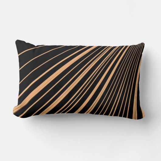 Coussin Rectangle Jeter Bande d'oreiller orange noir (Recto)