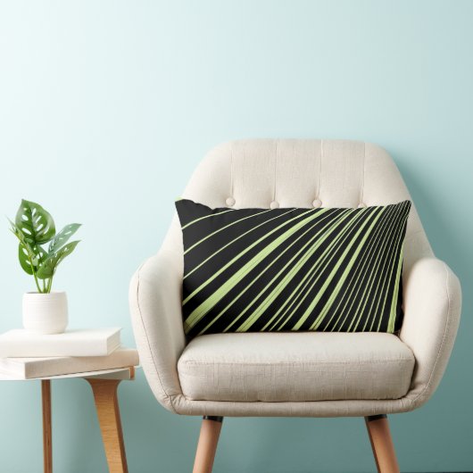 Coussin Rectangle Jeter Bande d'oreiller verte Noir (Chaise)