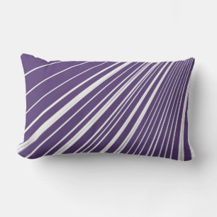 Coussin Rectangle Jeter Bande D'Oreiller Violet Blanc