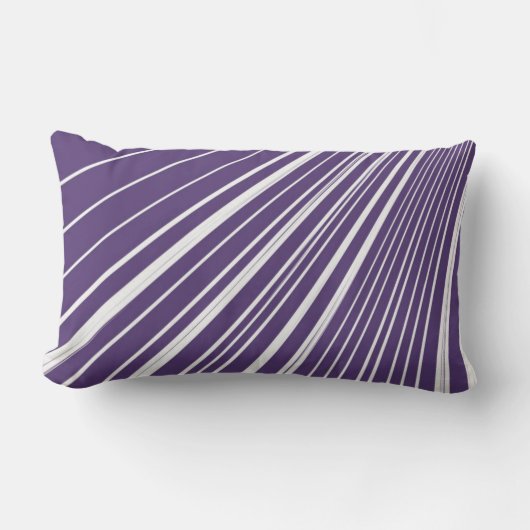 Coussin Rectangle Jeter Bande D'Oreiller Violet Blanc (Recto)