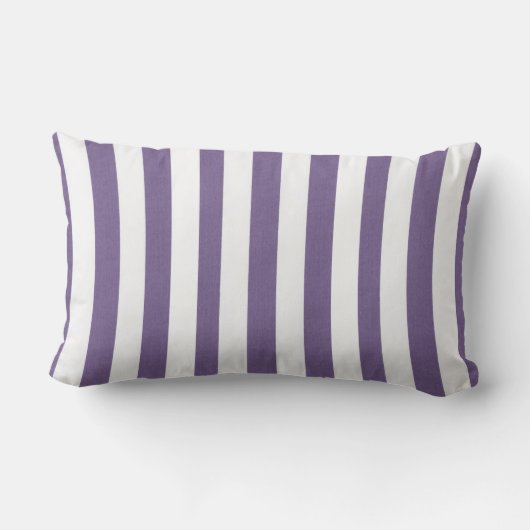 Coussin Rectangle Jeter Bande D'Oreiller Violet Blanc (Verso)