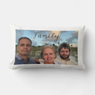 Coussin Rectangle Jeter l'oreiller avec photo et texte de famille