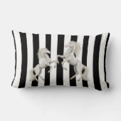 Coussin Rectangle Jetez l'oreiller bande Black White Horse (Verso)