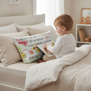Coussin Rectangle jeunes créateurs art dessiné à la main pour enfant