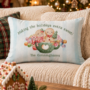 Coussin Rectangle Joli Biscuit de Noël Personnalisé