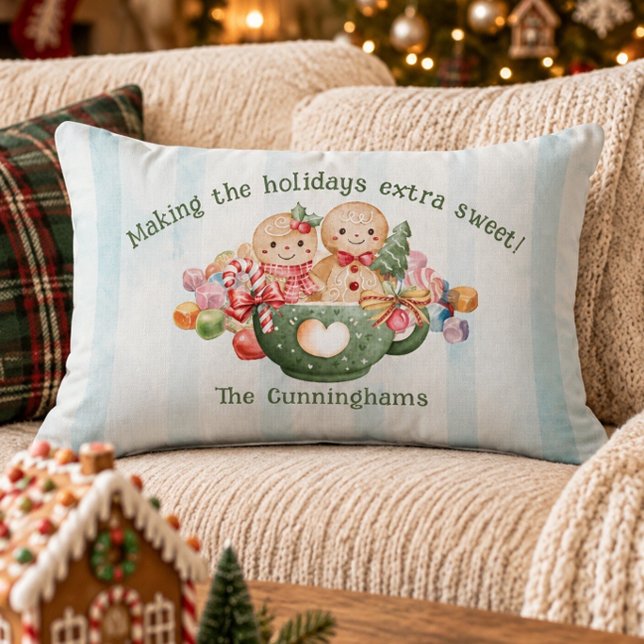 Coussin Rectangle Joli Biscuit de Noël Personnalisé (Créateur téléchargé)