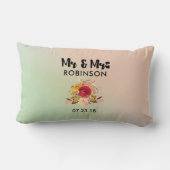 Coussin Rectangle Joli bouquet floral Mariage M & Mme (Verso)