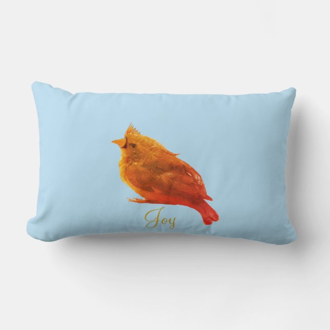 Coussin Rectangle Joli Cardinal Rouge Oiseau (Recto)