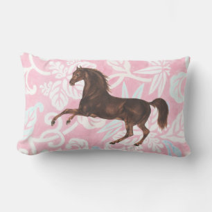 Coussin Rectangle Joli cheval de style Vintage et floral
