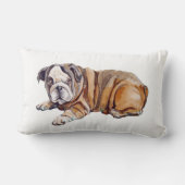 Coussin Rectangle Joli chiot bouledogue blanc (Verso)